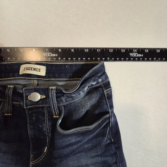 L'AGENCE Jeans Margot High Rise Skinny Womens Size 23 Columbia Dark Wash - Picture 6 of 9
